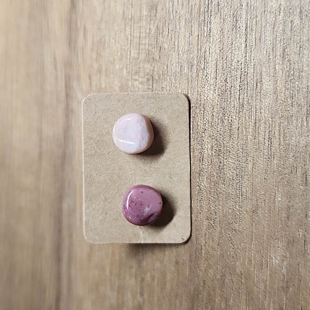 Rhodonite Stud Earrings - Picture 9 of 10